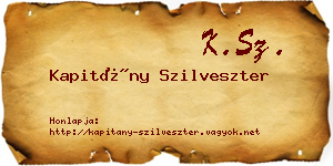 Kapitány Szilveszter névjegykártya