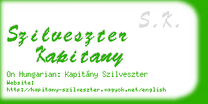 szilveszter kapitany business card