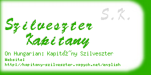 szilveszter kapitany business card